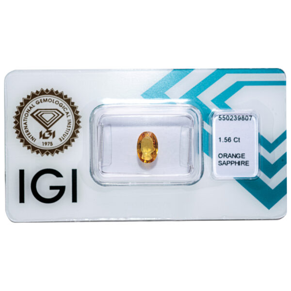 IGI Certified Deep Yellow Orange Sapphire 1.56 ct. - Image 2