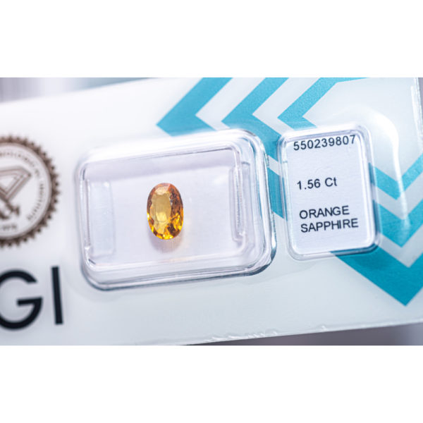 IGI Certified Deep Yellow Orange Sapphire 1.56 ct. - Image 5