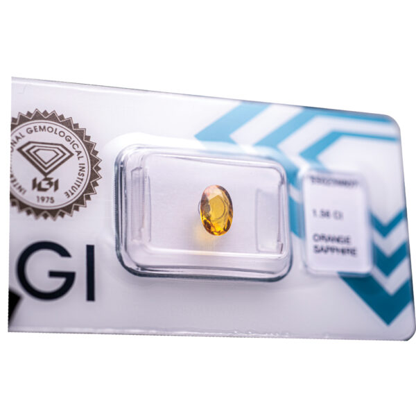 IGI Certified Deep Yellow Orange Sapphire 1.56 ct. - Image 8