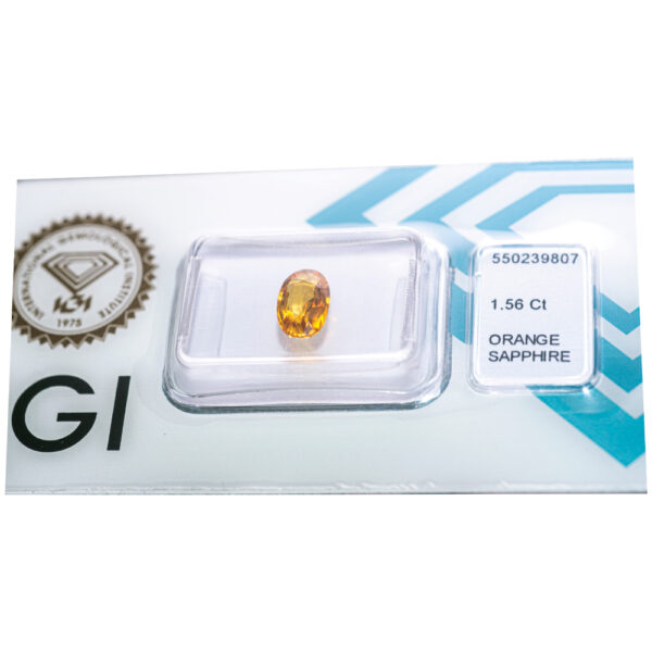 IGI Certified Deep Yellow Orange Sapphire 1.56 ct. - Image 9