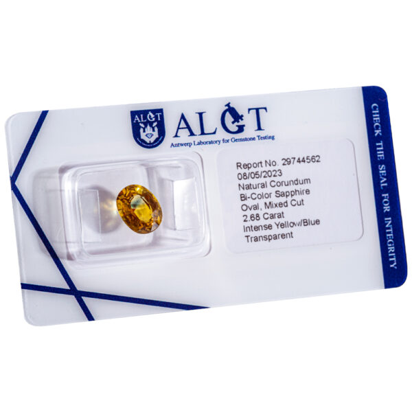 ALGT Certified Bi Color Sapphire 2.68 ct - Image 2