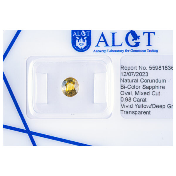 ALGT Certified Bi Color Sapphire 0.98 ct. - Image 7