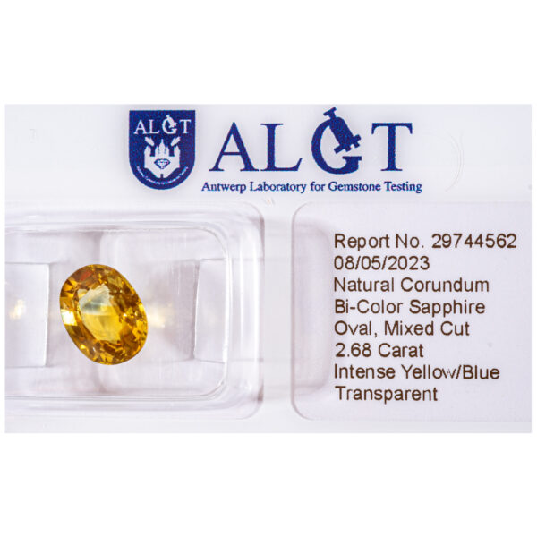 ALGT Certified Bi Color Sapphire 2.68 ct - Image 5