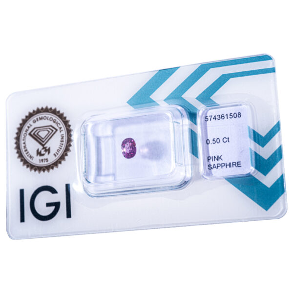 IGI Certified No Treatment Pink Sapphire 0.50 ct - Image 3