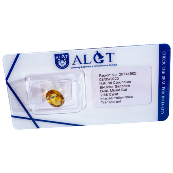 ALGT Certified Bi Color Sapphire 2.68 ct - Image 6