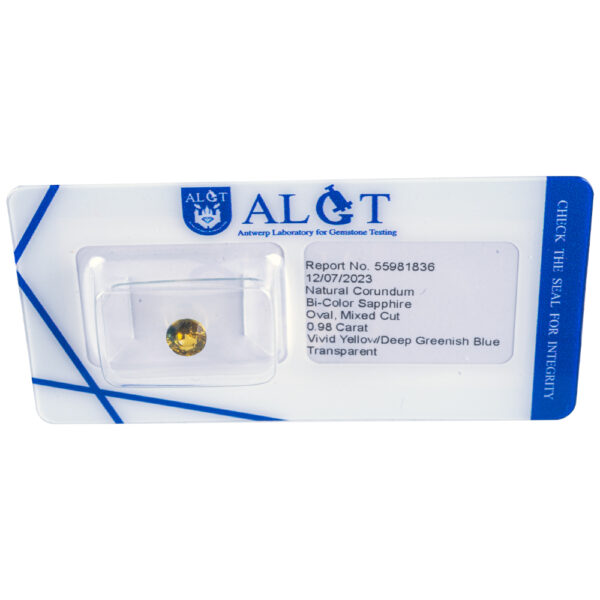 ALGT Certified Bi Color Sapphire 0.98 ct. - Image 9