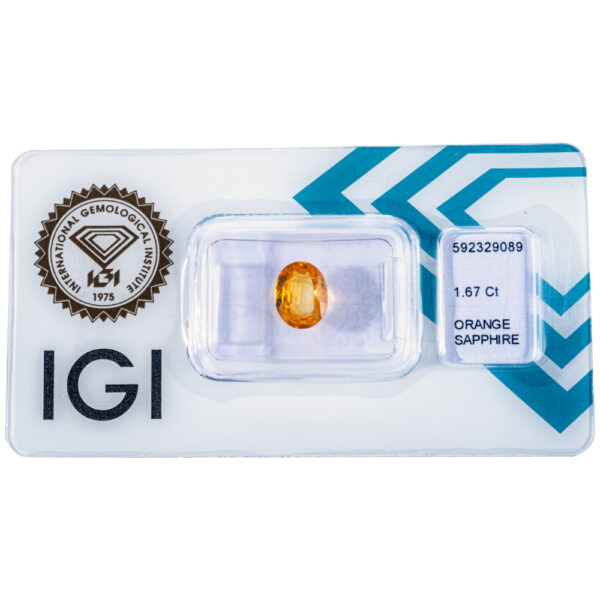 IGI Certified Deep Yellow Orange Sapphire 1.67 ct. - Image 12