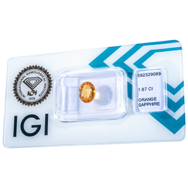 IGI Certified Deep Yellow Orange Sapphire 1.67 ct. - Image 6