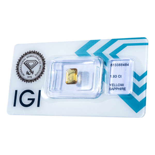 IGI Certificate Natural Yellow Sapphire 1.93 ct. - Image 6