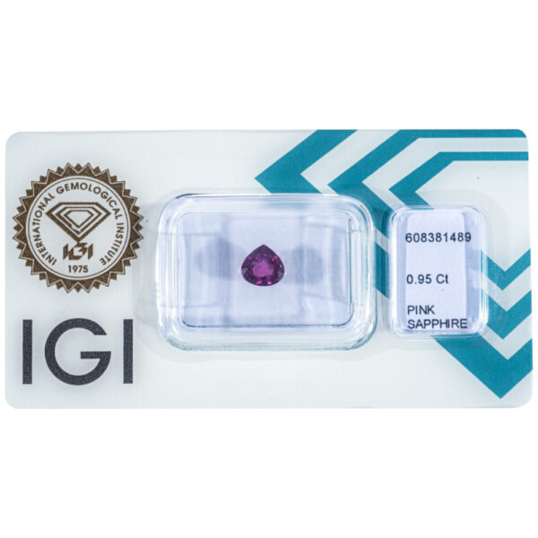 IGI Certificate No Treatment Natural Pink Sapphire 0.95 ct. - Image 7