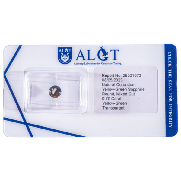 ALGT Certificate Natural No Treatment Yellow - Green Sapphire 0.70 ct. - Image 7