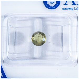 ALGT Certificate Natural Yellow - Green Sapphire 0.66 ct.
