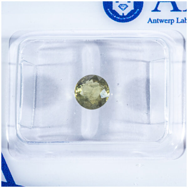 ALGT Certificate Natural Yellow - Green Sapphire 0.66 ct.