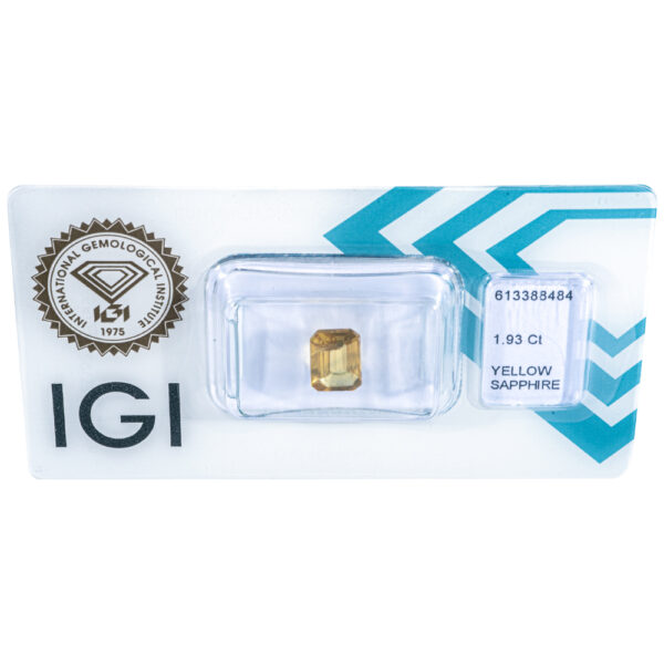 IGI Certificate Natural Yellow Sapphire 1.93 ct. - Image 3