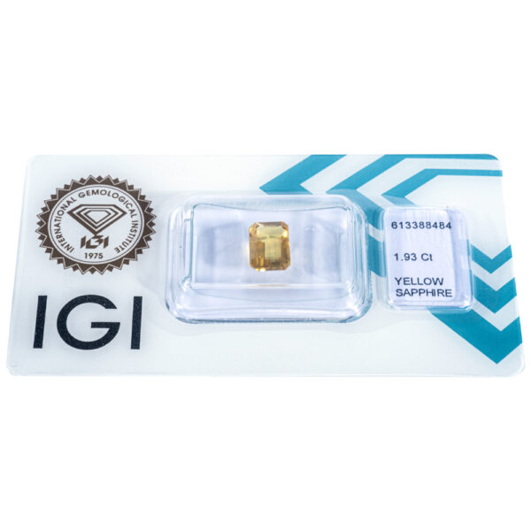 IGI Certificate Natural Yellow Sapphire 1.93 ct. - Image 4