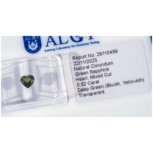 ALGT Certificate Natural Green Sapphire 0.52 ct. - Image 6