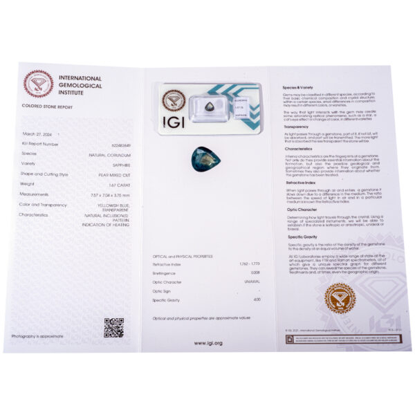 IGI Certified Sapphire 1.67 ct. - Image 10