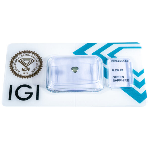 IGI Certificate Natural NO Treatment Green Sapphire 0.29 ct - Image 3