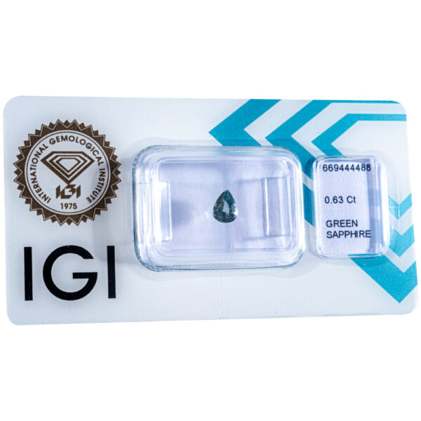 IGI Certificate Natural No Treatment Green Sapphire 0.63 ct. - Image 3