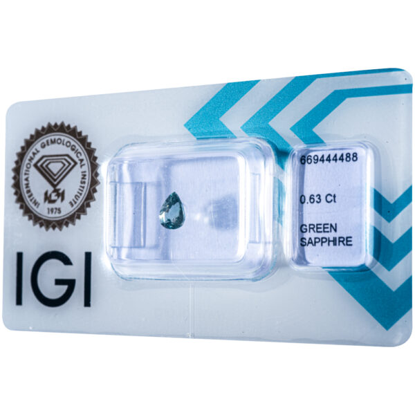 IGI Certificate Natural No Treatment Green Sapphire 0.63 ct. - Image 4