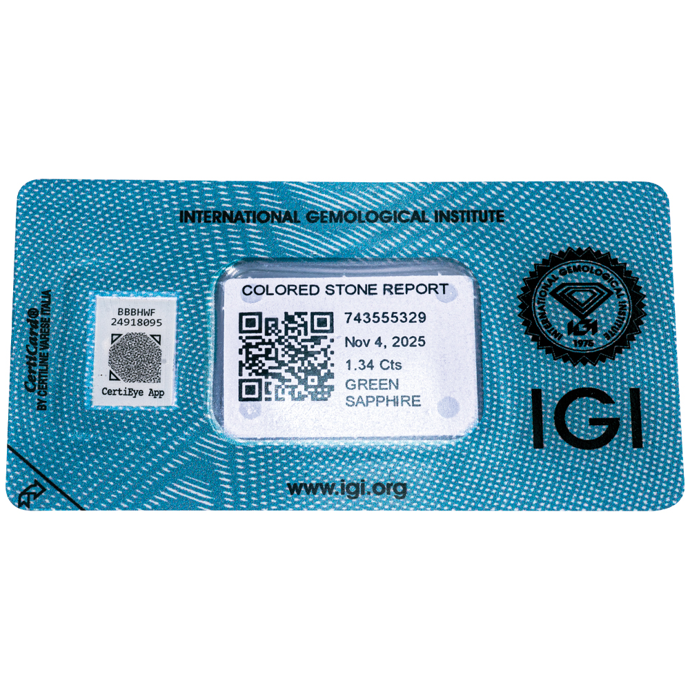 IGI Certificate Green Sapphire 1.34 ct. - Image 7