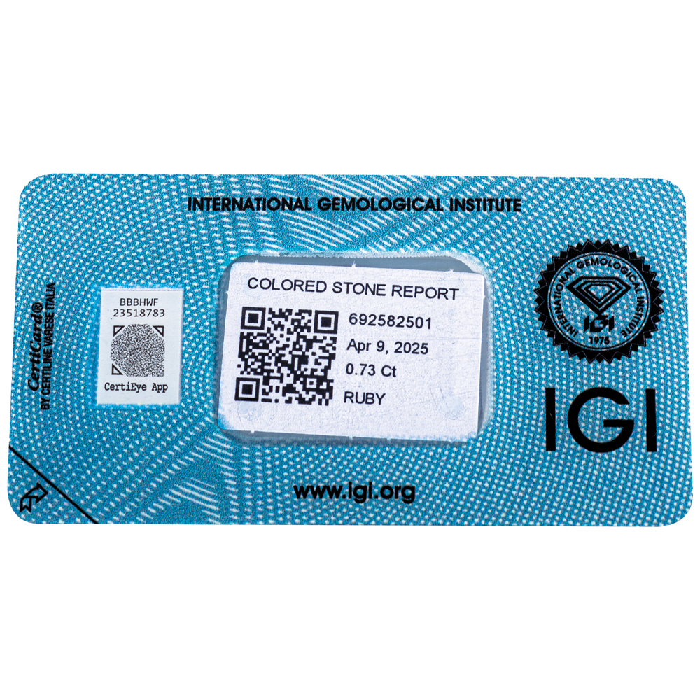 IGI Certificate Ruby 0.73 ct. - Image 7