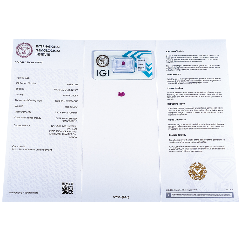 IGI Certificate Ruby 0.58 ct. - Image 3