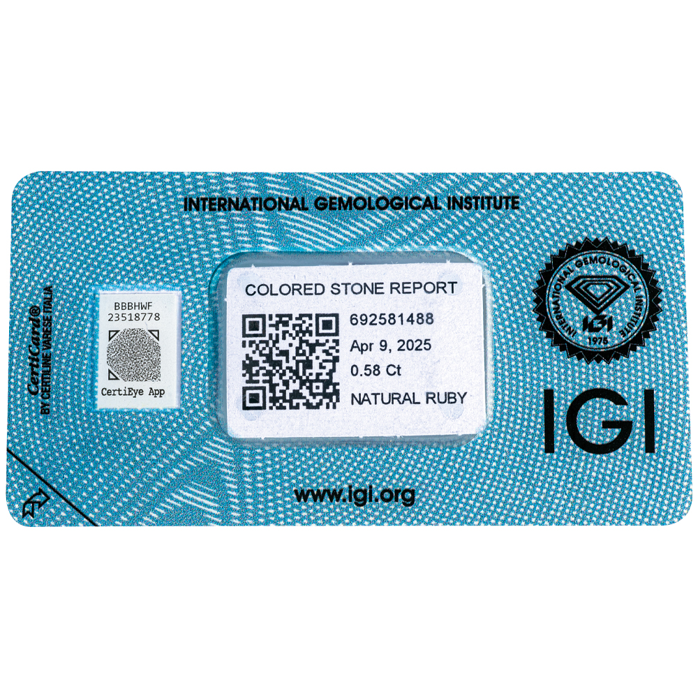 IGI Certificate Ruby 0.58 ct. - Image 2