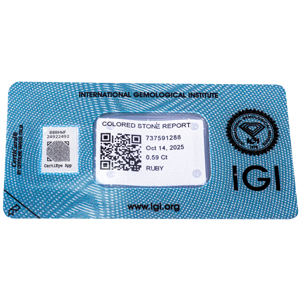 IGI Certificate NO Treatment Ruby 0.59 ct. - Image 7